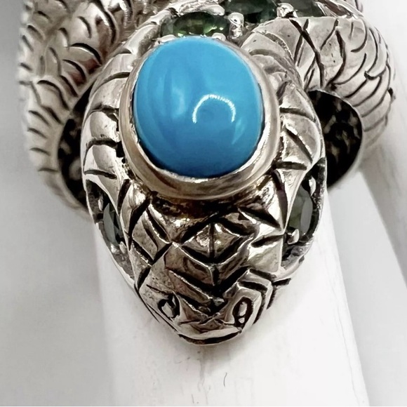 🎃Nicky Butler 925 Sterling Silver Turquoise SNAKE Coiled Ring Brand New Unique - Picture 10 of 12